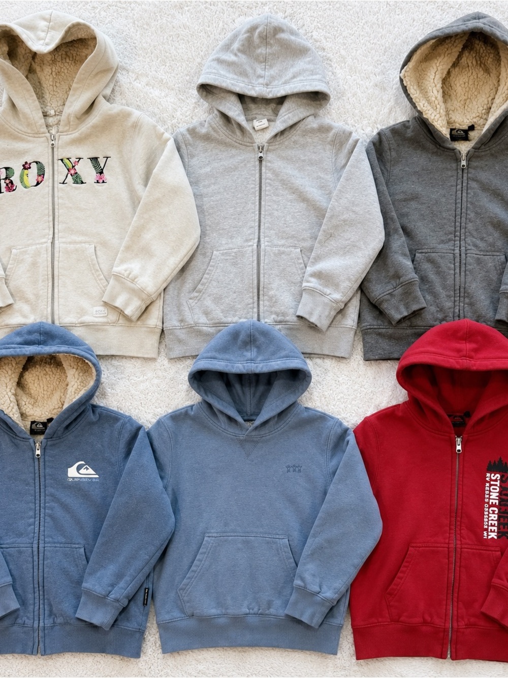 6-Piece Kids Hoodie Bundle Quiksilver Roxy Wonder Nation 7/8 8
